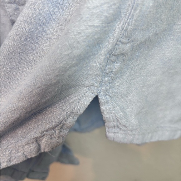 C&C California Light Blue Linen Blend Midi Shirt Dress Size Medium - Picture 6 of 12